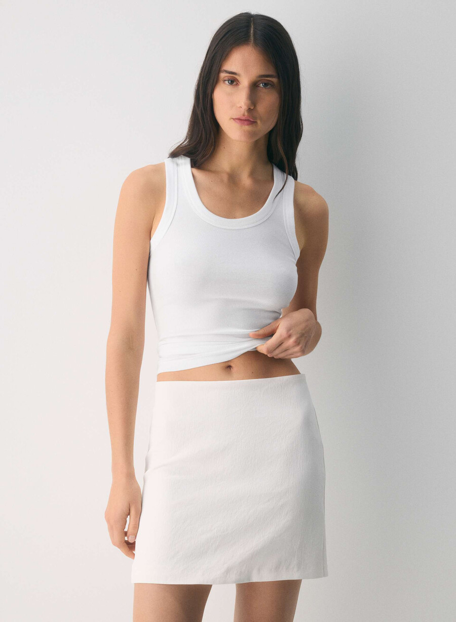classic mini skirt - crepette light birch