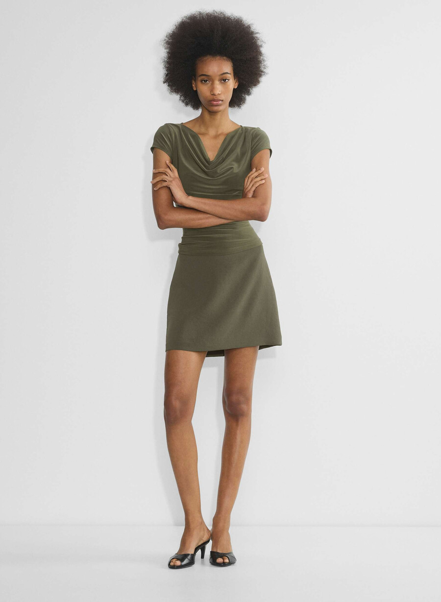 classic mini skirt - crepette dark olive