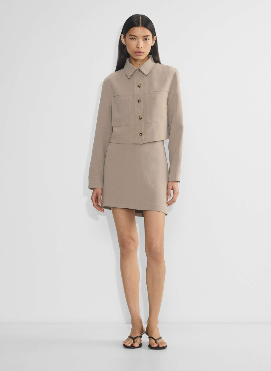 classic mini skirt - crepette nomad taupe