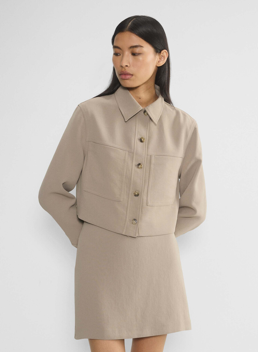 classic mini skirt - crepette nomad taupe