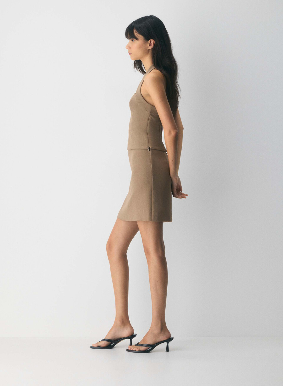 classic mini skirt - crepette folio brown