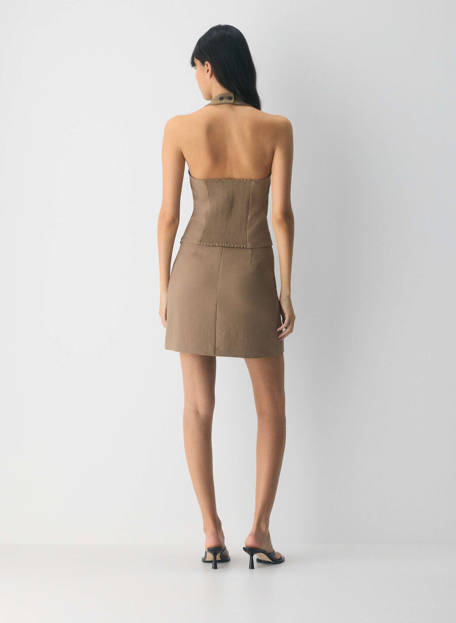 classic mini skirt - crepette folio brown