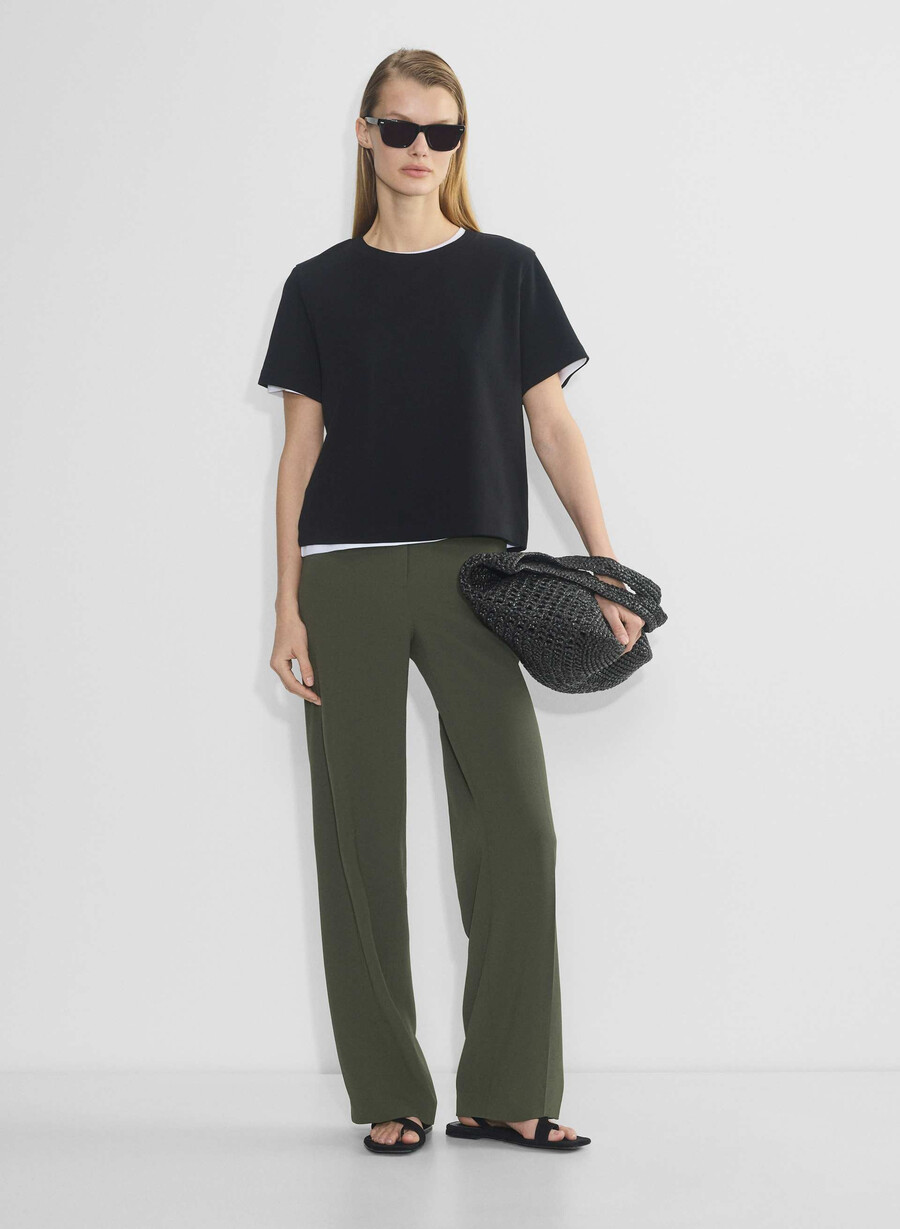 agency pant - mirror crepe dark olive