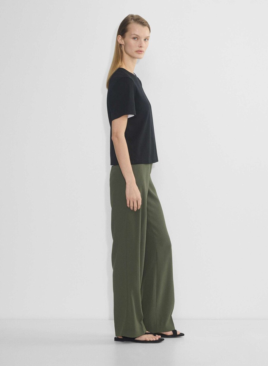 agency pant - mirror crepe dark olive