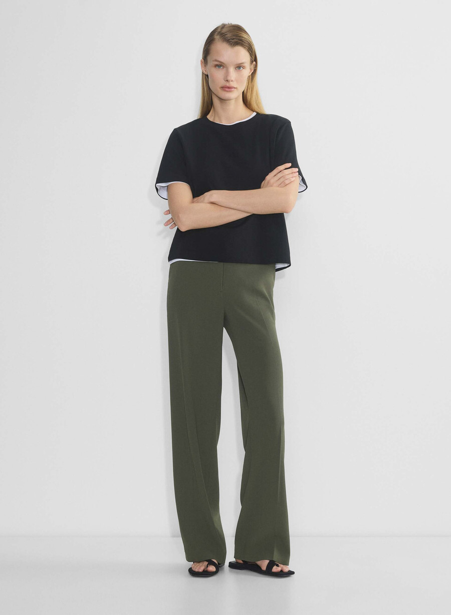 agency pant - mirror crepe dark olive