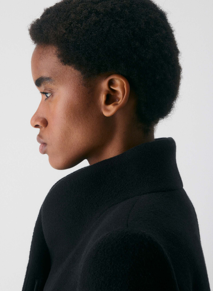 the cocoon coat new - wool cashmere black