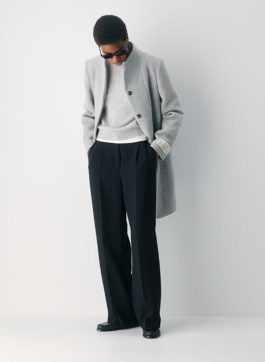 the cocoon coat new - wool cashmere heather light grey