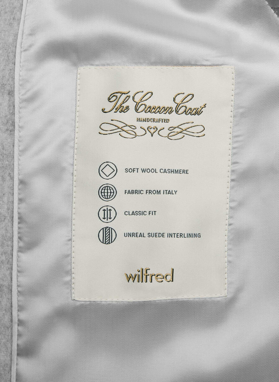 the cocoon coat new - wool cashmere heather light grey
