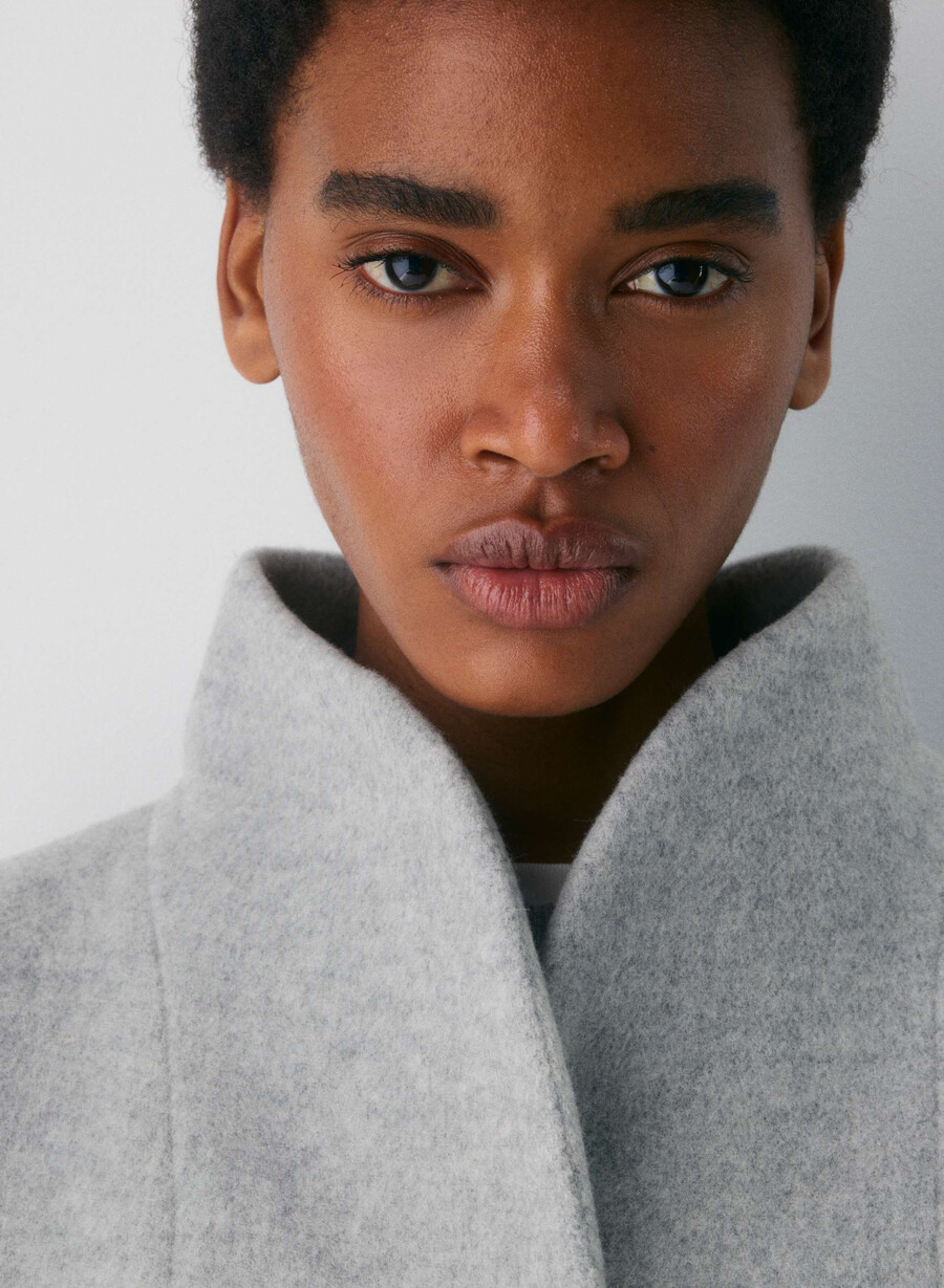 the cocoon coat new - wool cashmere heather light grey