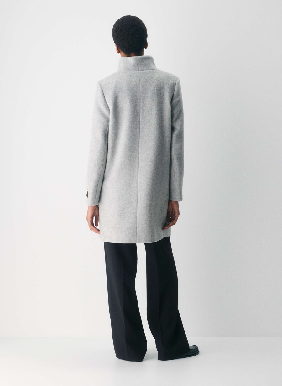 the cocoon coat new - wool cashmere heather light grey