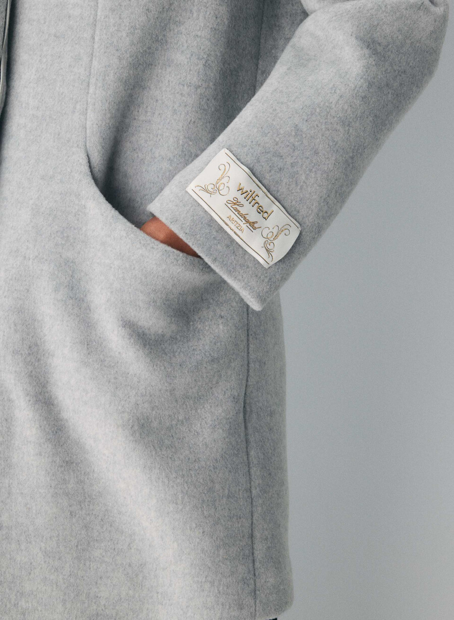 the cocoon coat new - wool cashmere heather light grey