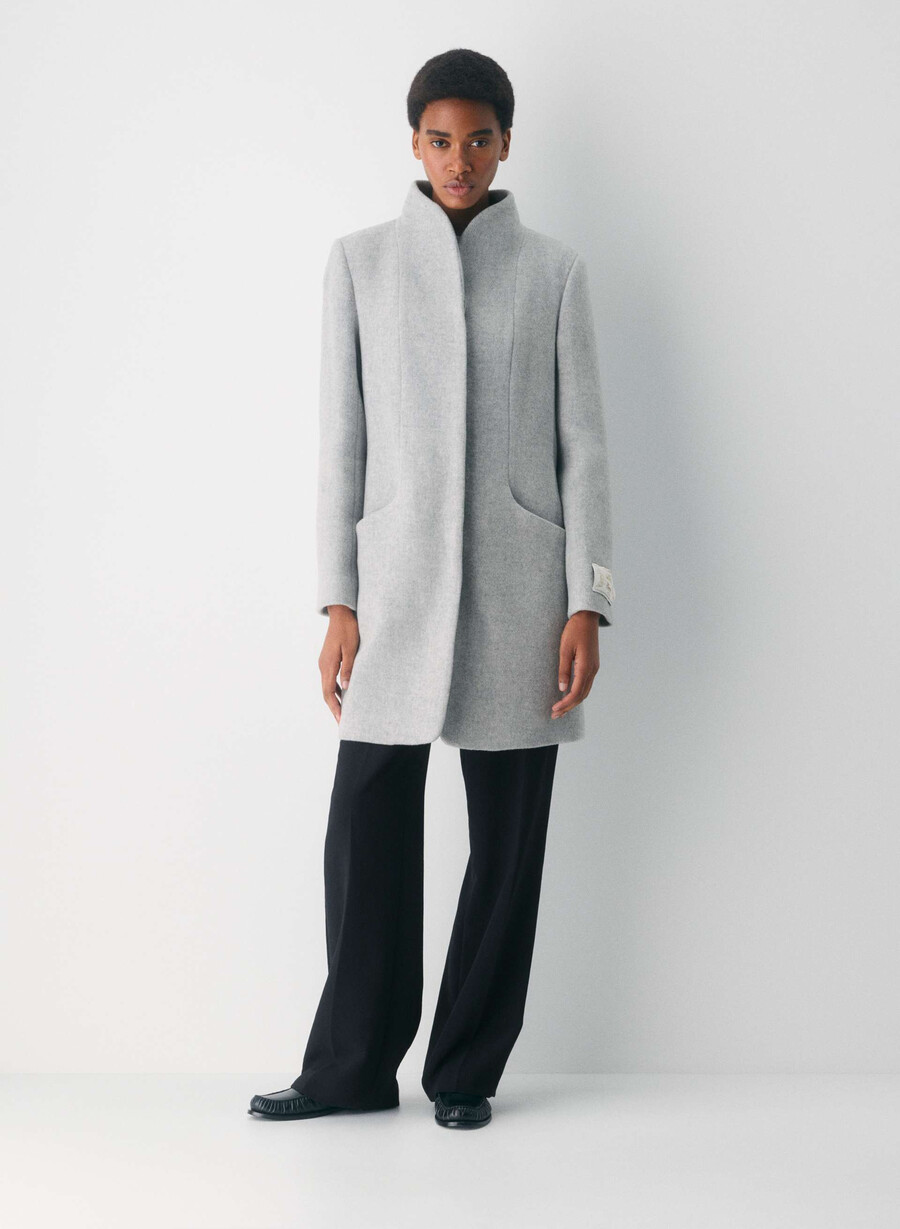 the cocoon coat new - wool cashmere heather light grey