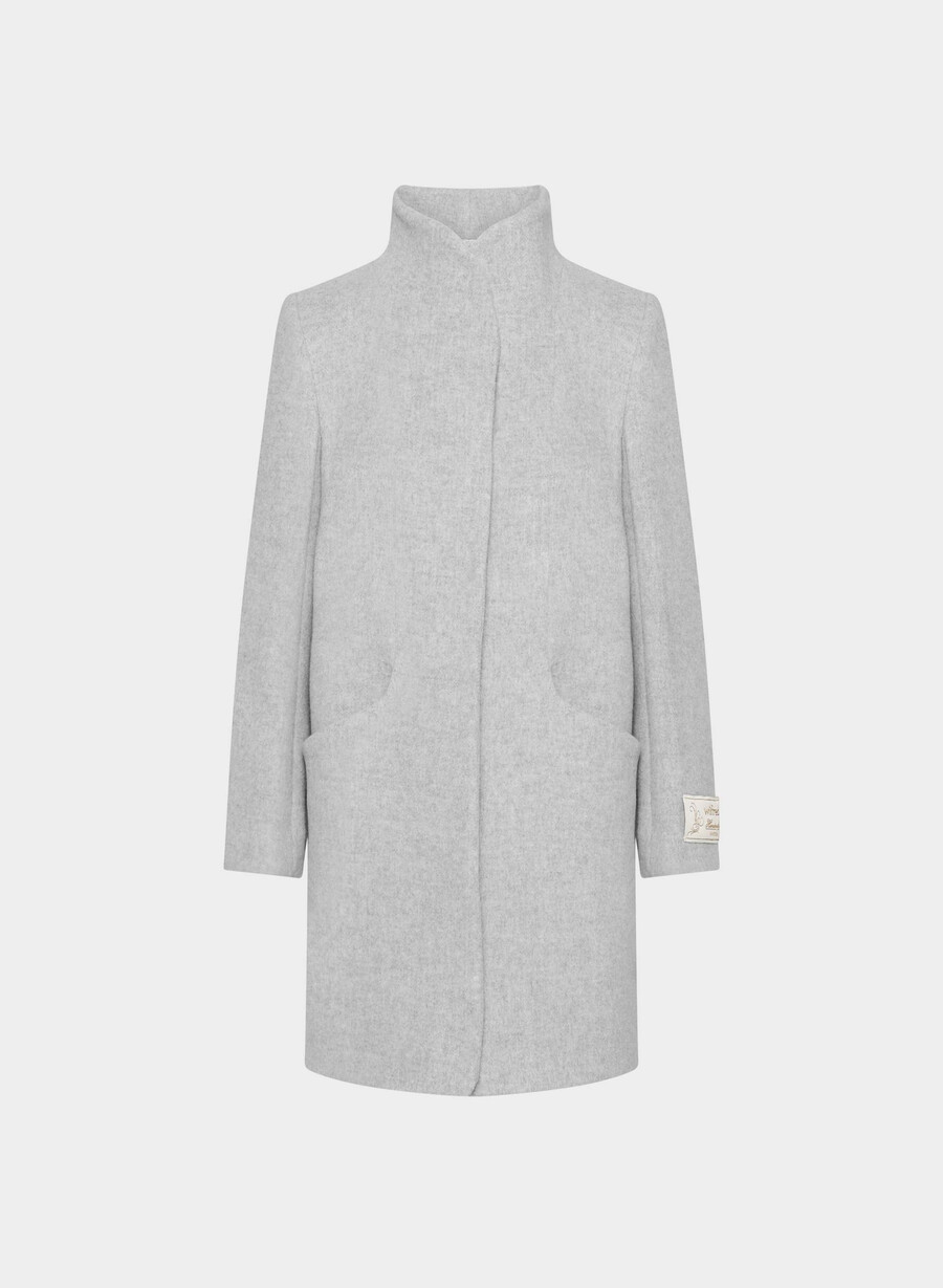 the cocoon coat new - wool cashmere heather light grey