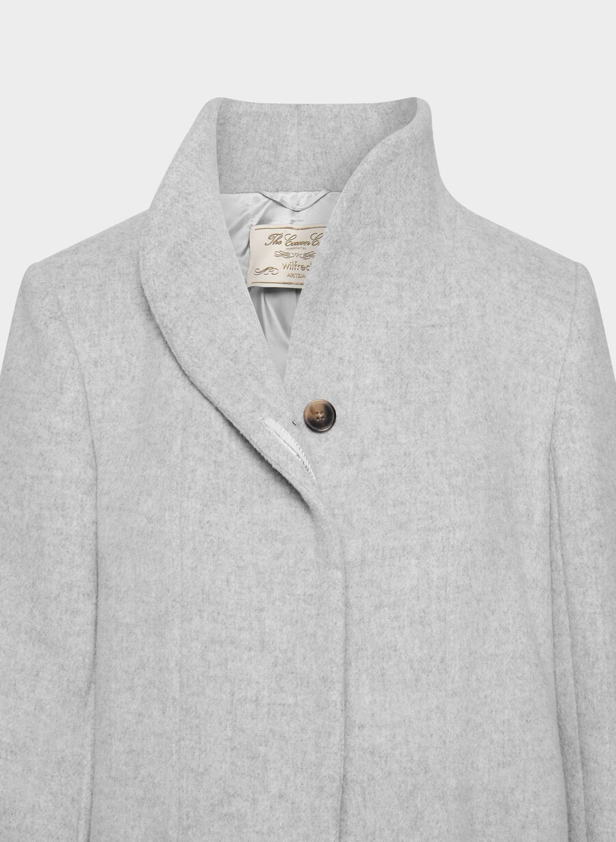the cocoon coat new - wool cashmere heather light grey