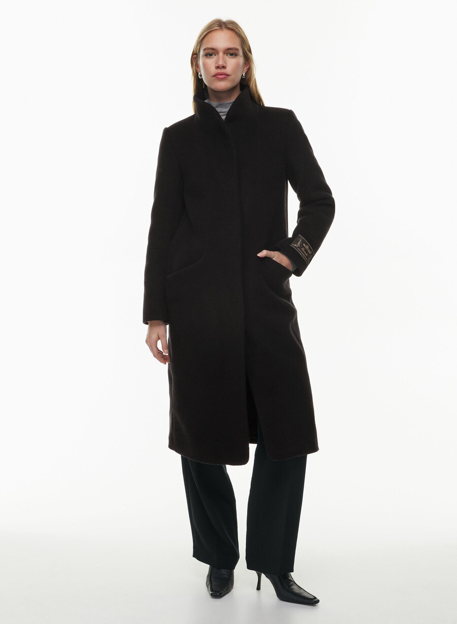 the cocoon long coat - wool cashmere black