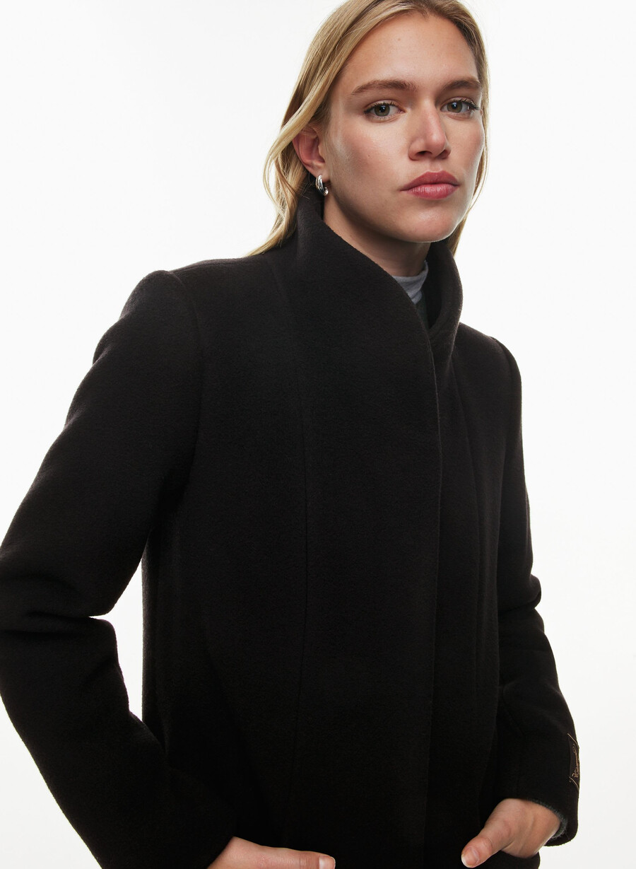 the cocoon long coat - wool cashmere black