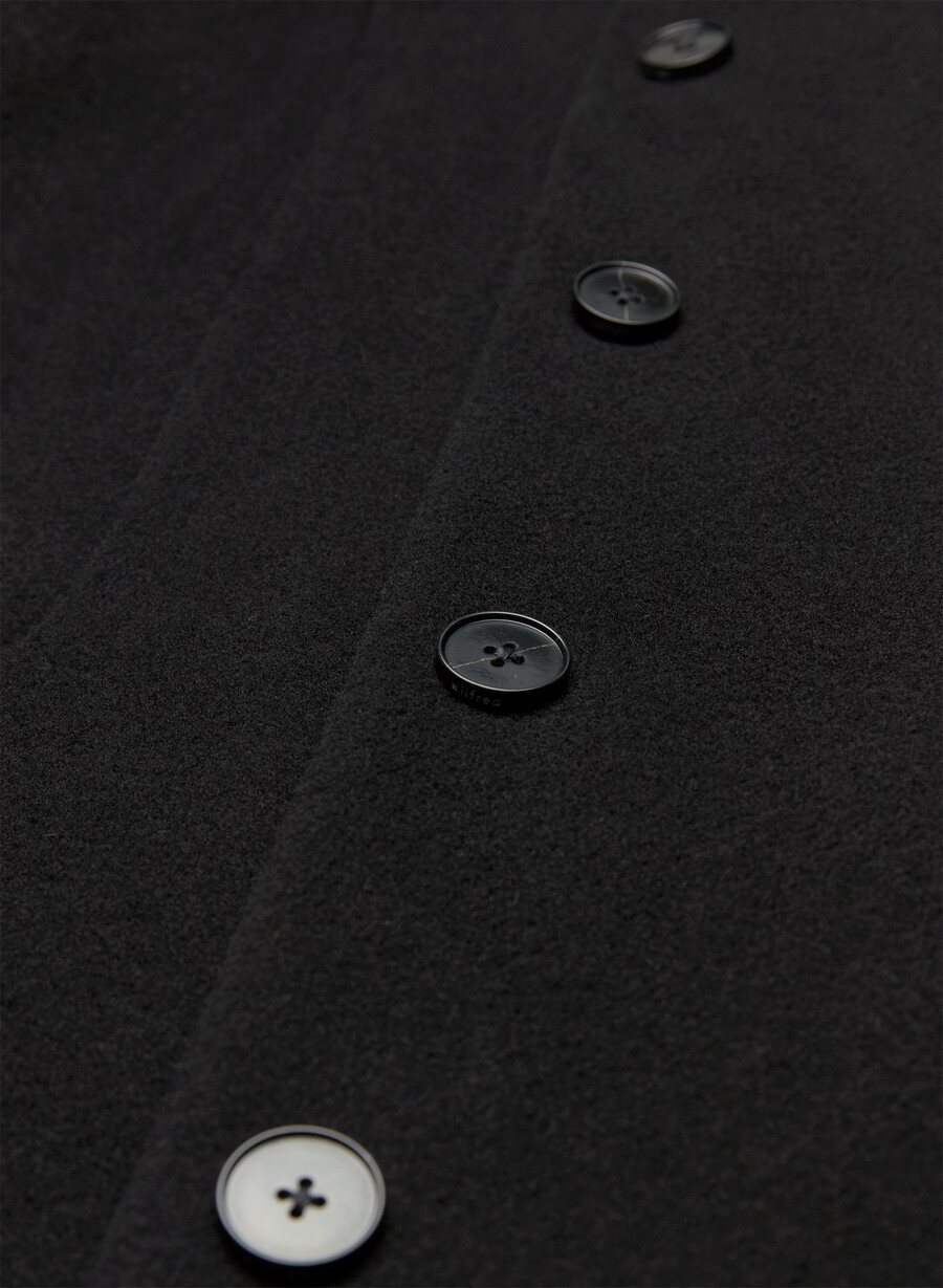 the cocoon long coat - wool cashmere black