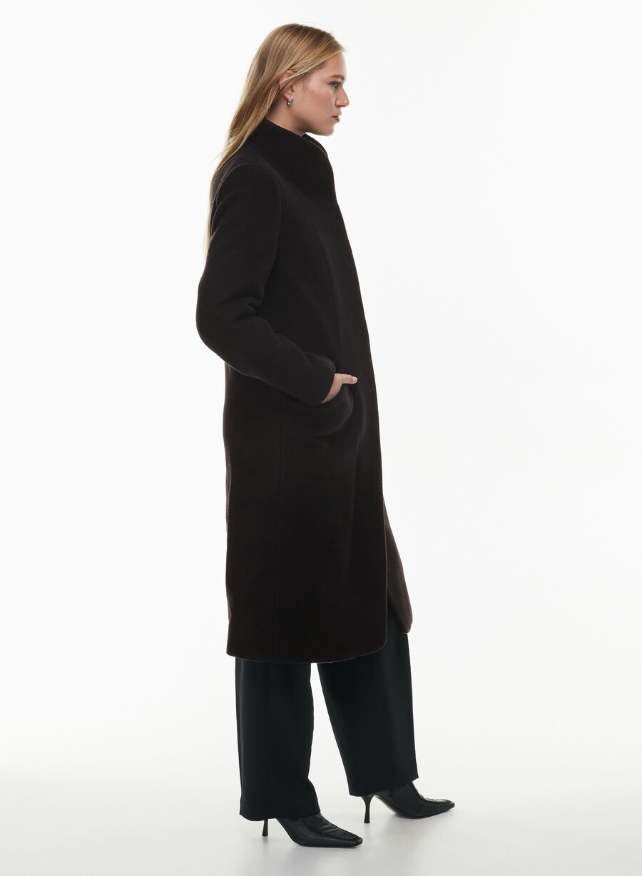 the cocoon long coat - wool cashmere black
