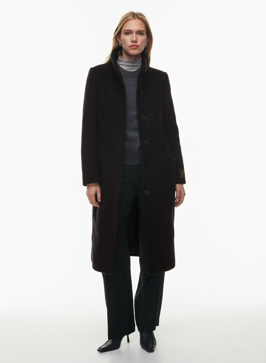 the cocoon long coat - wool cashmere black