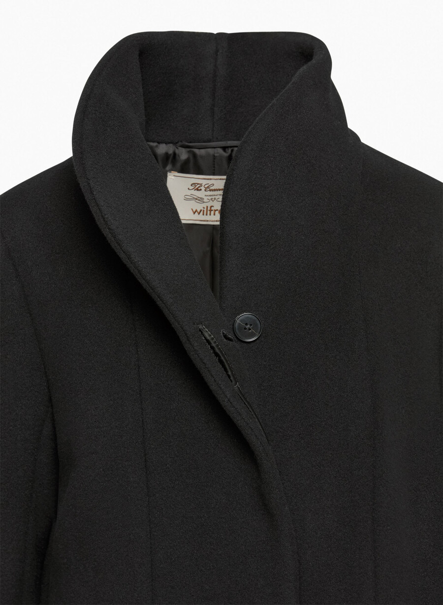 the cocoon long coat - wool cashmere black