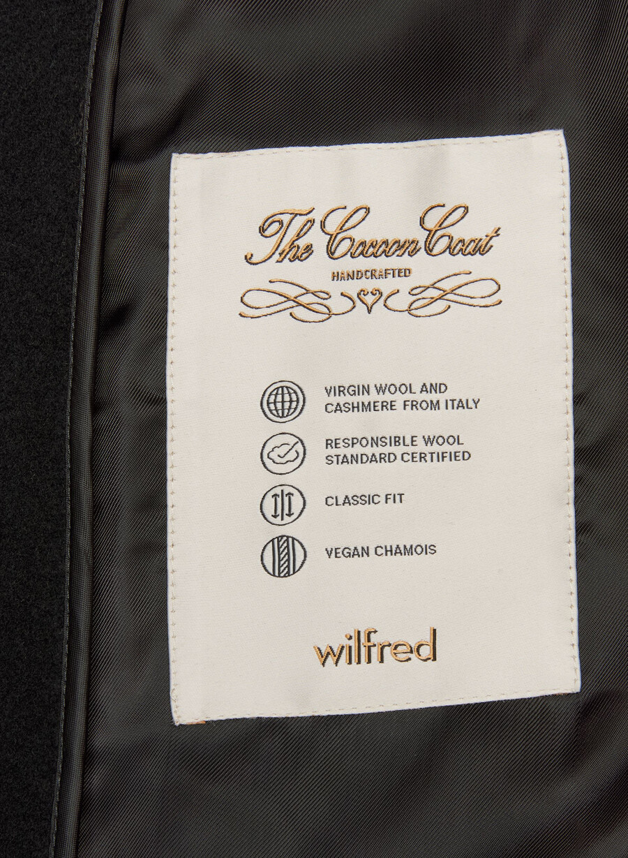 the cocoon long coat - wool cashmere black