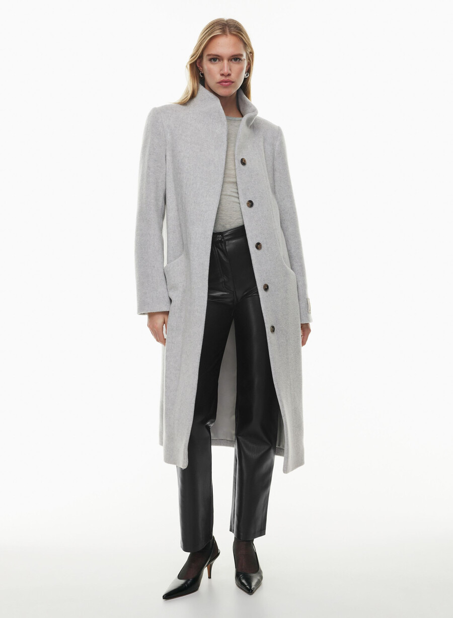 the cocoon long coat - wool cashmere heather light grey