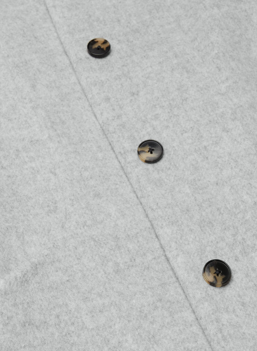 the cocoon long coat - wool cashmere heather light grey