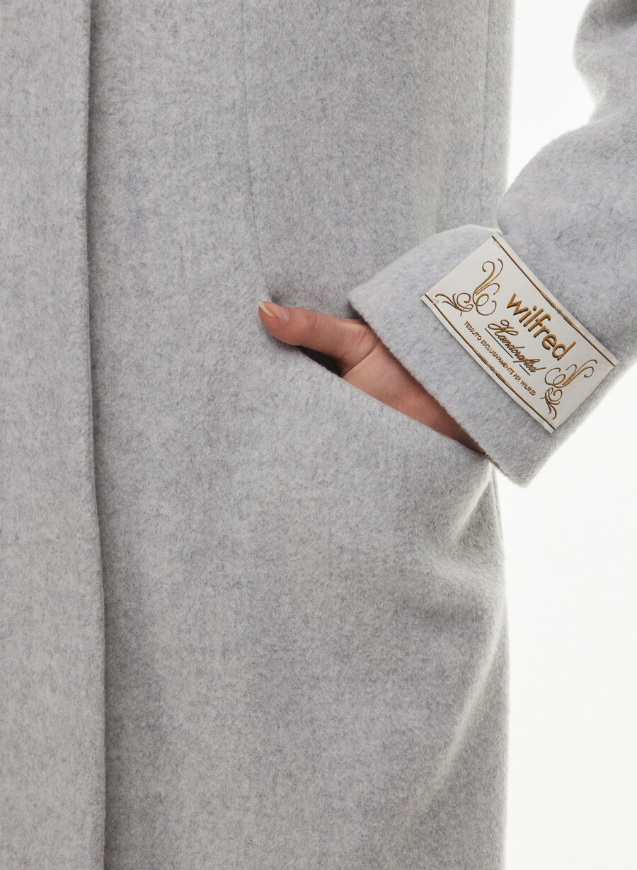 the cocoon long coat - wool cashmere heather light grey