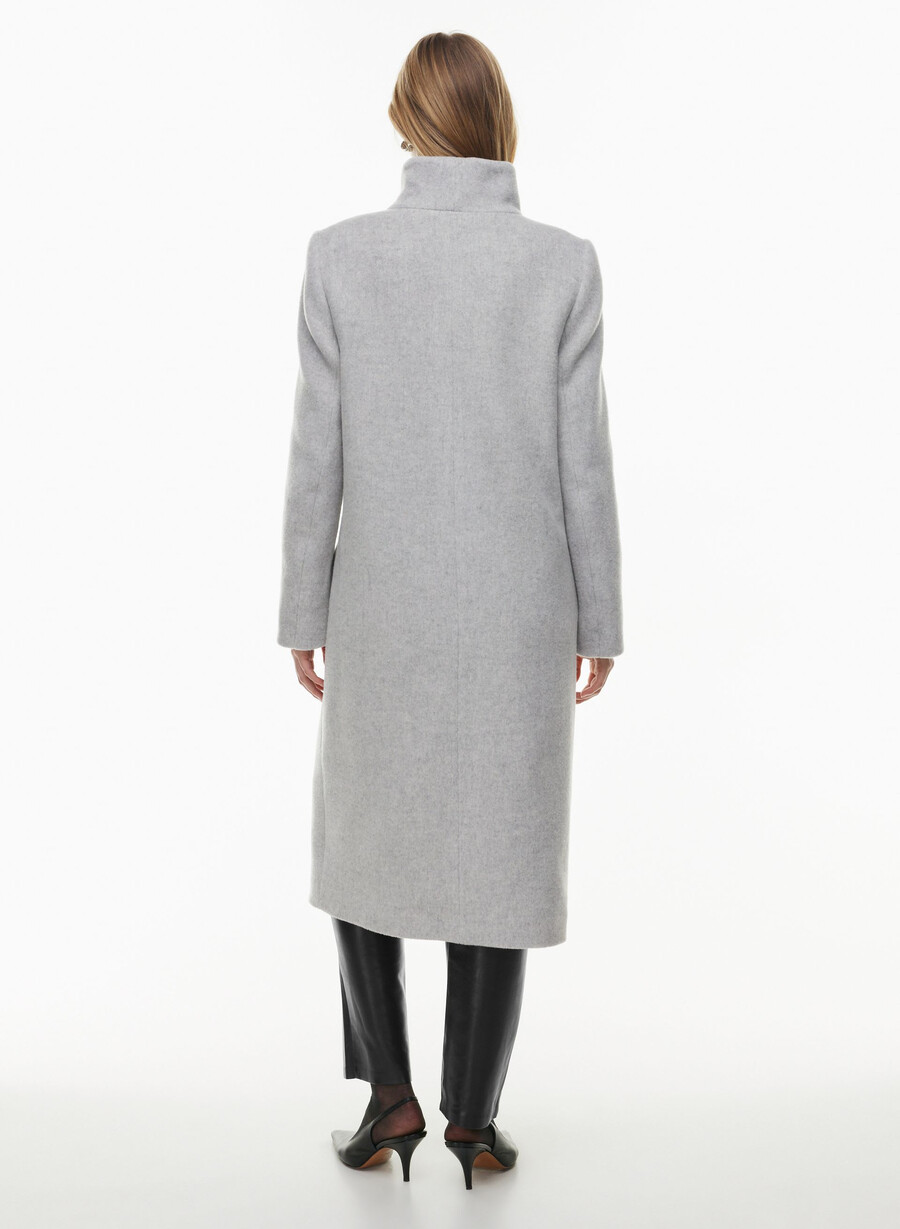 the cocoon long coat - wool cashmere heather light grey