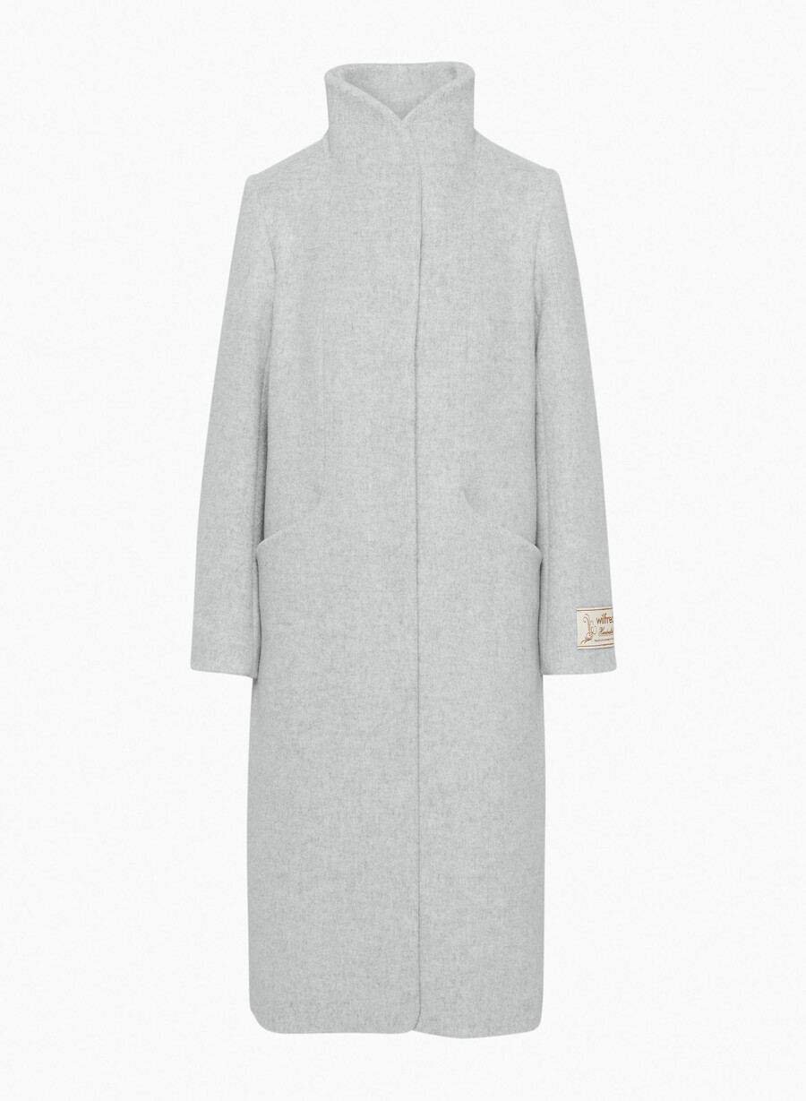 the cocoon long coat - wool cashmere heather light grey