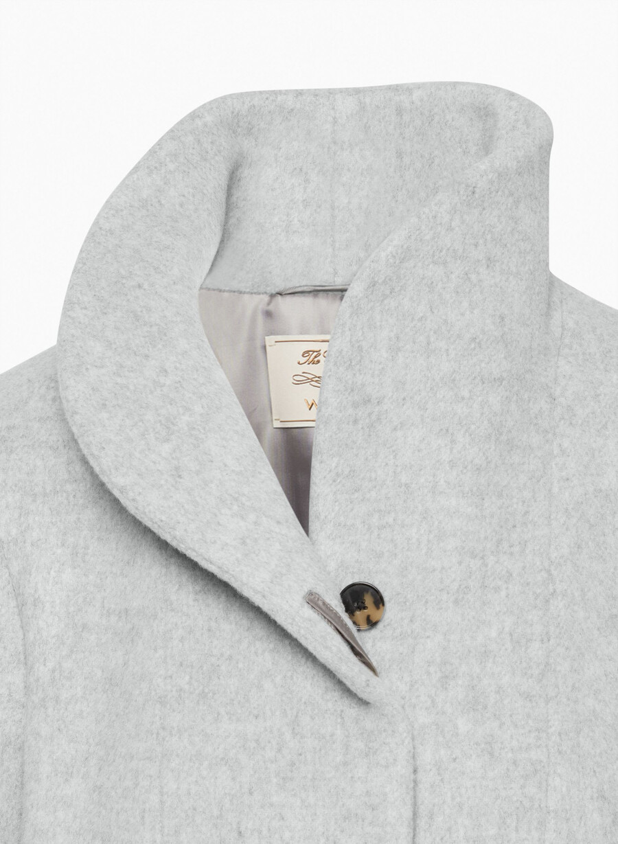 the cocoon long coat - wool cashmere heather light grey