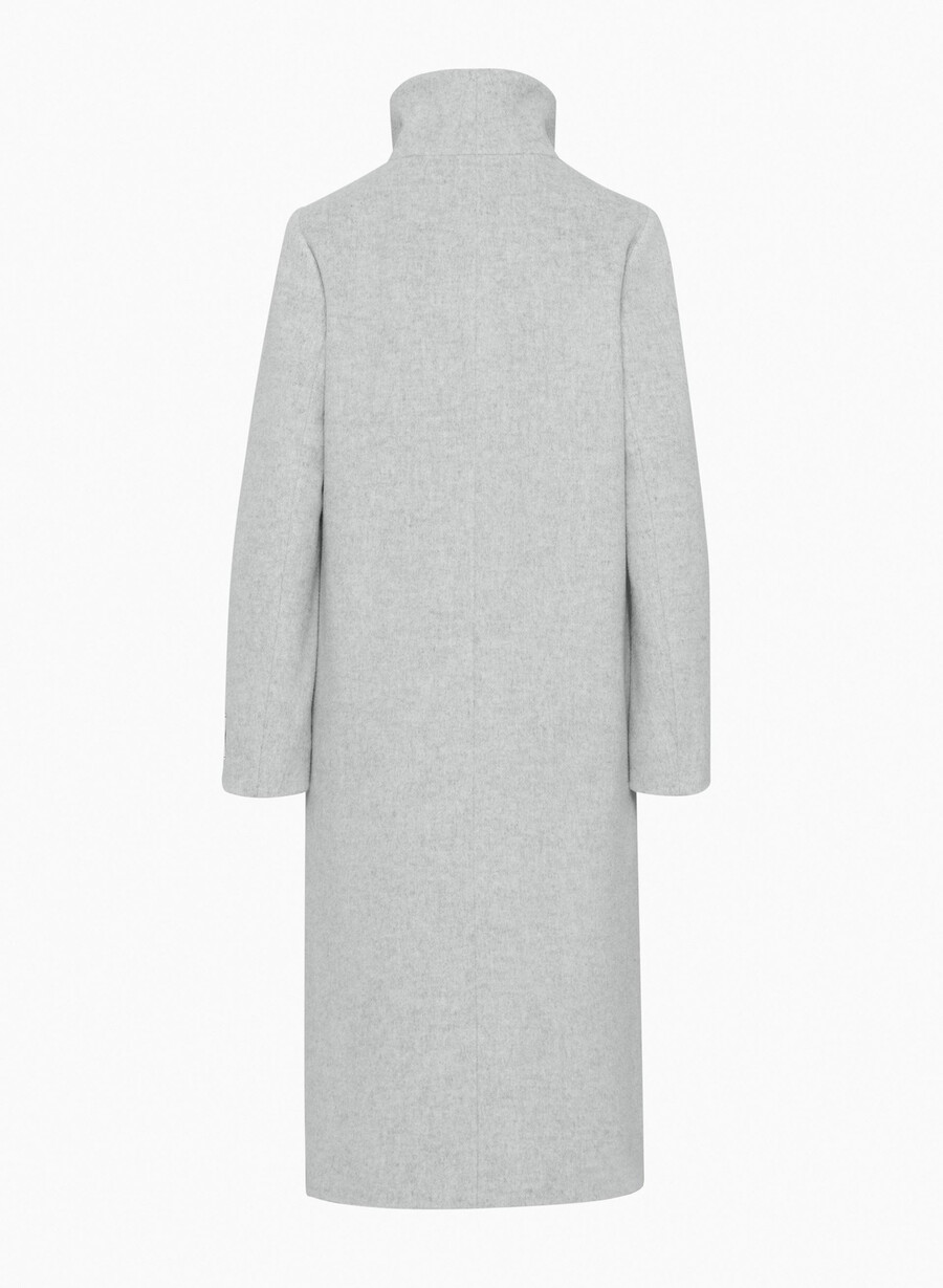 the cocoon long coat - wool cashmere heather light grey