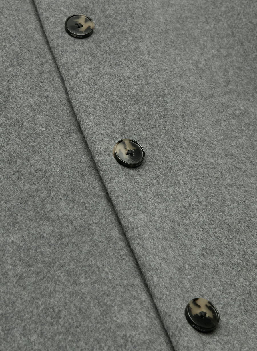 the cocoon long coat - wool cashmere heather dark grey