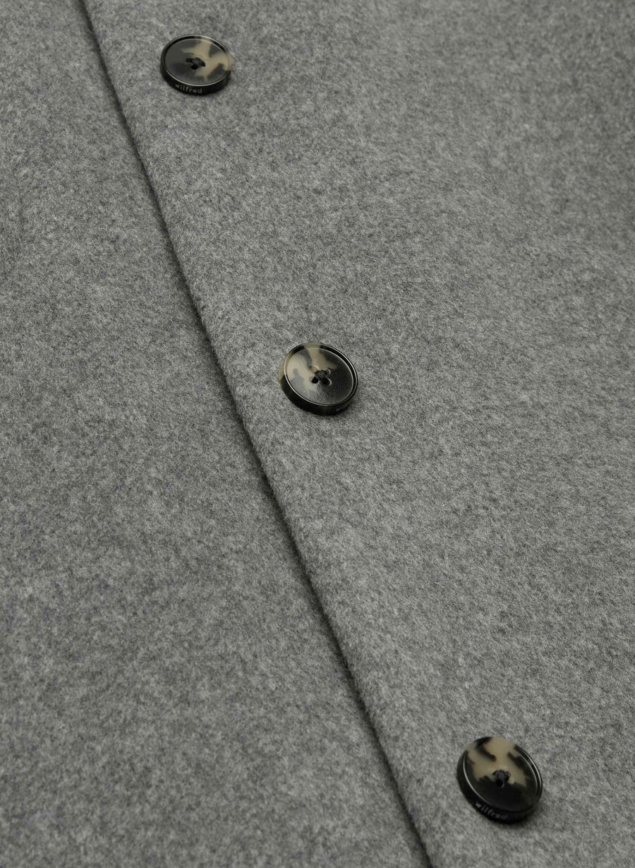 the cocoon long coat - wool cashmere heather dark grey