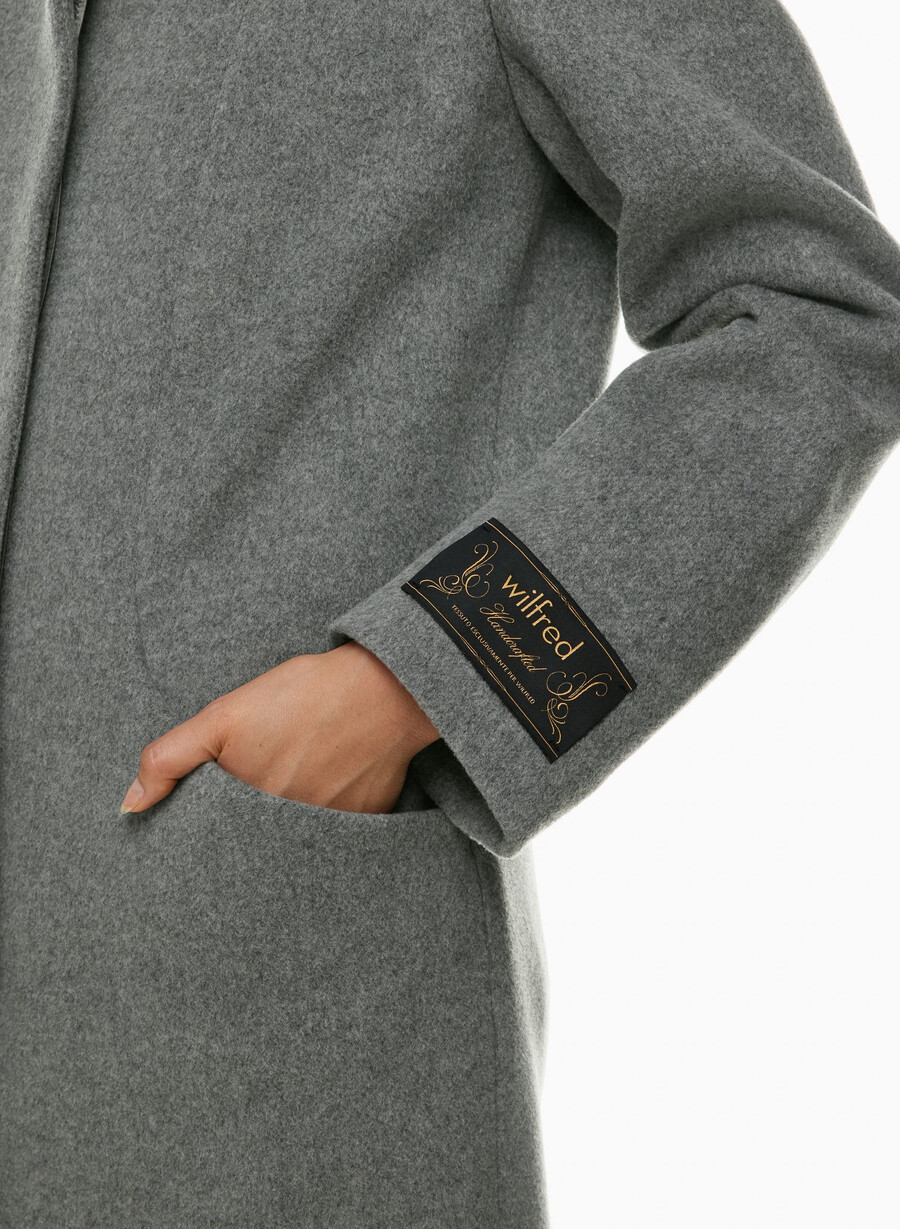 the cocoon long coat - wool cashmere heather dark grey