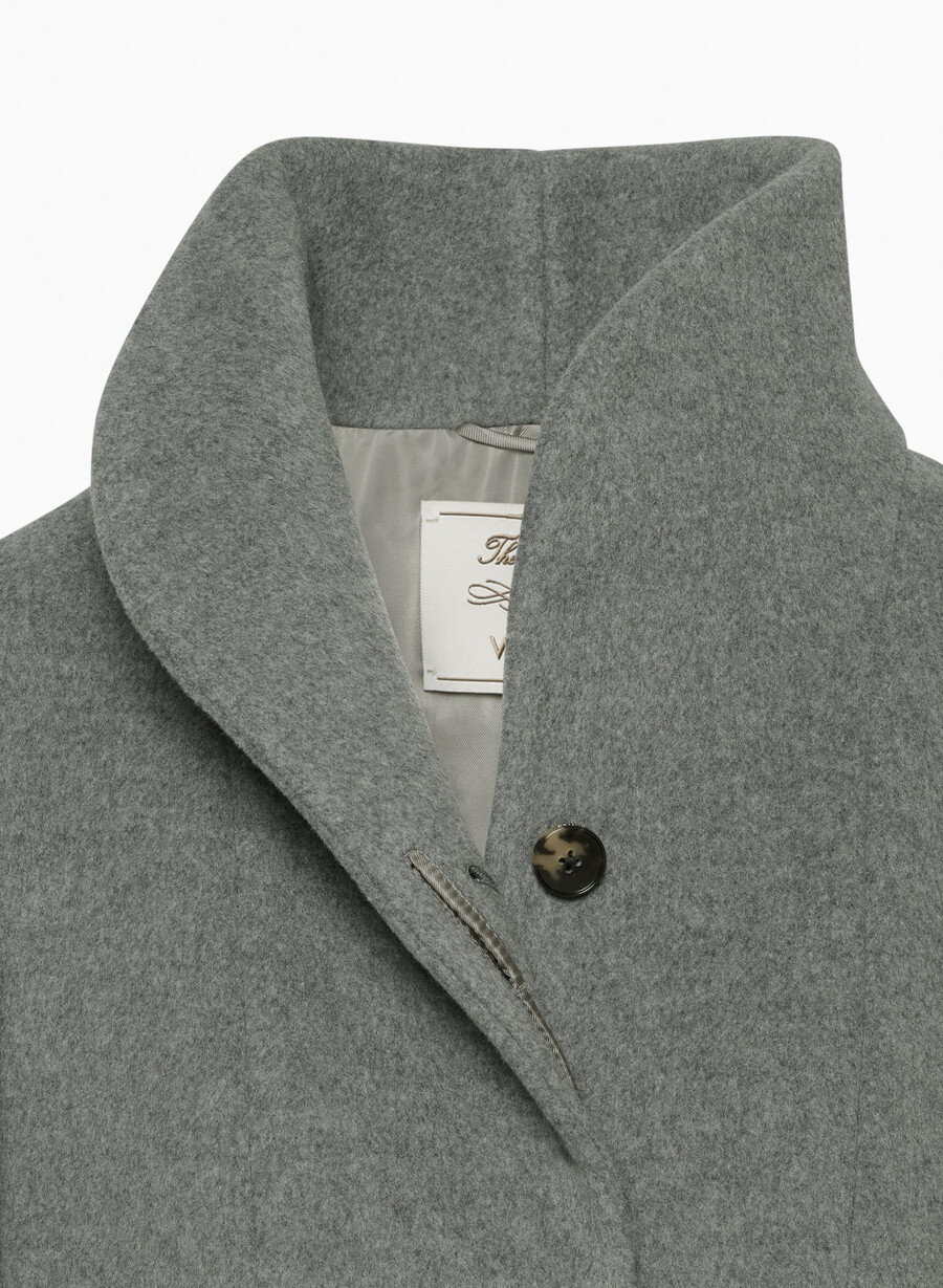 the cocoon long coat - wool cashmere heather dark grey