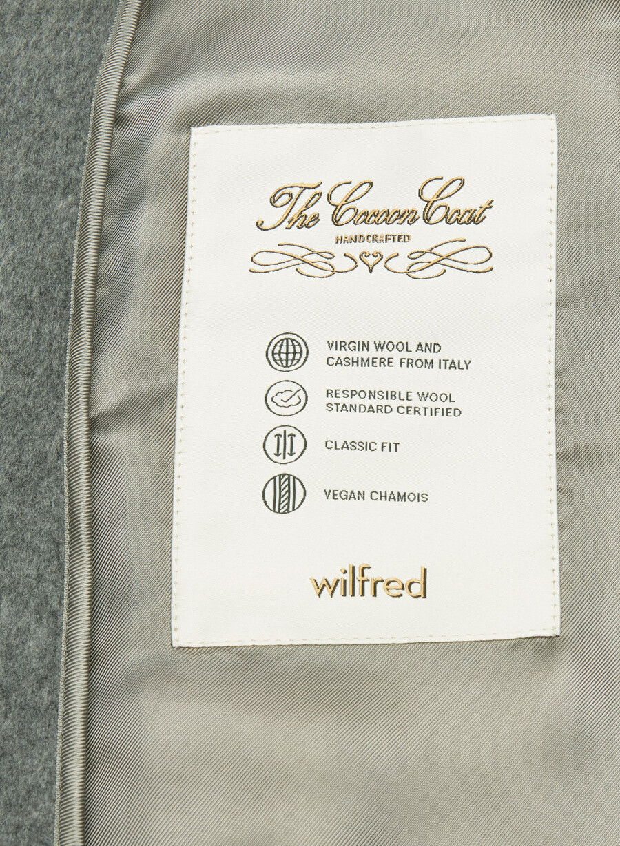 the cocoon long coat - wool cashmere heather dark grey