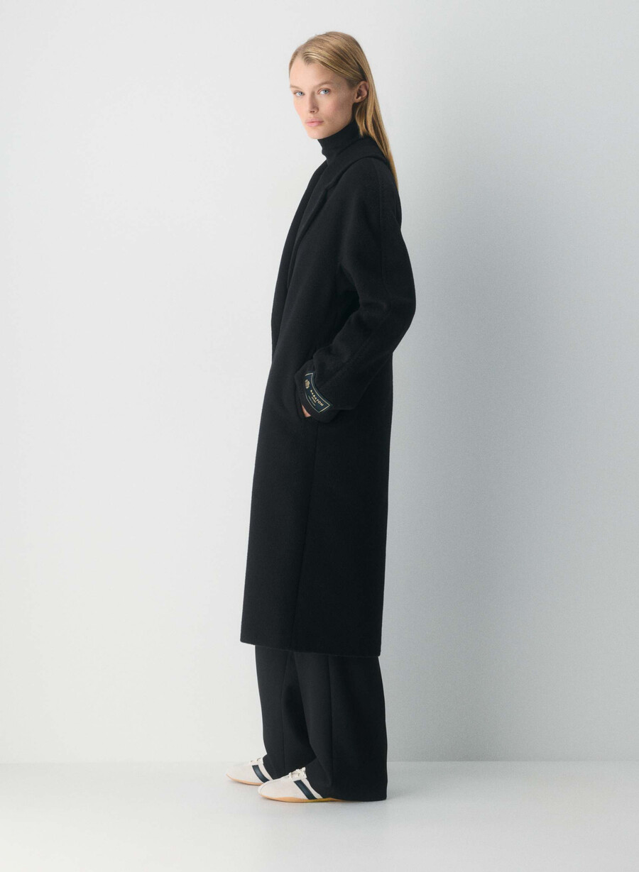the slouch coat new - recamel wool black