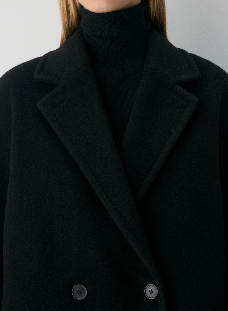 the slouch coat new - recamel wool black