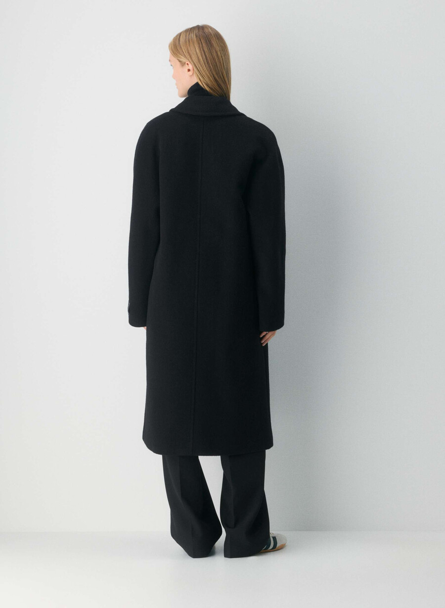 the slouch coat new - recamel wool black