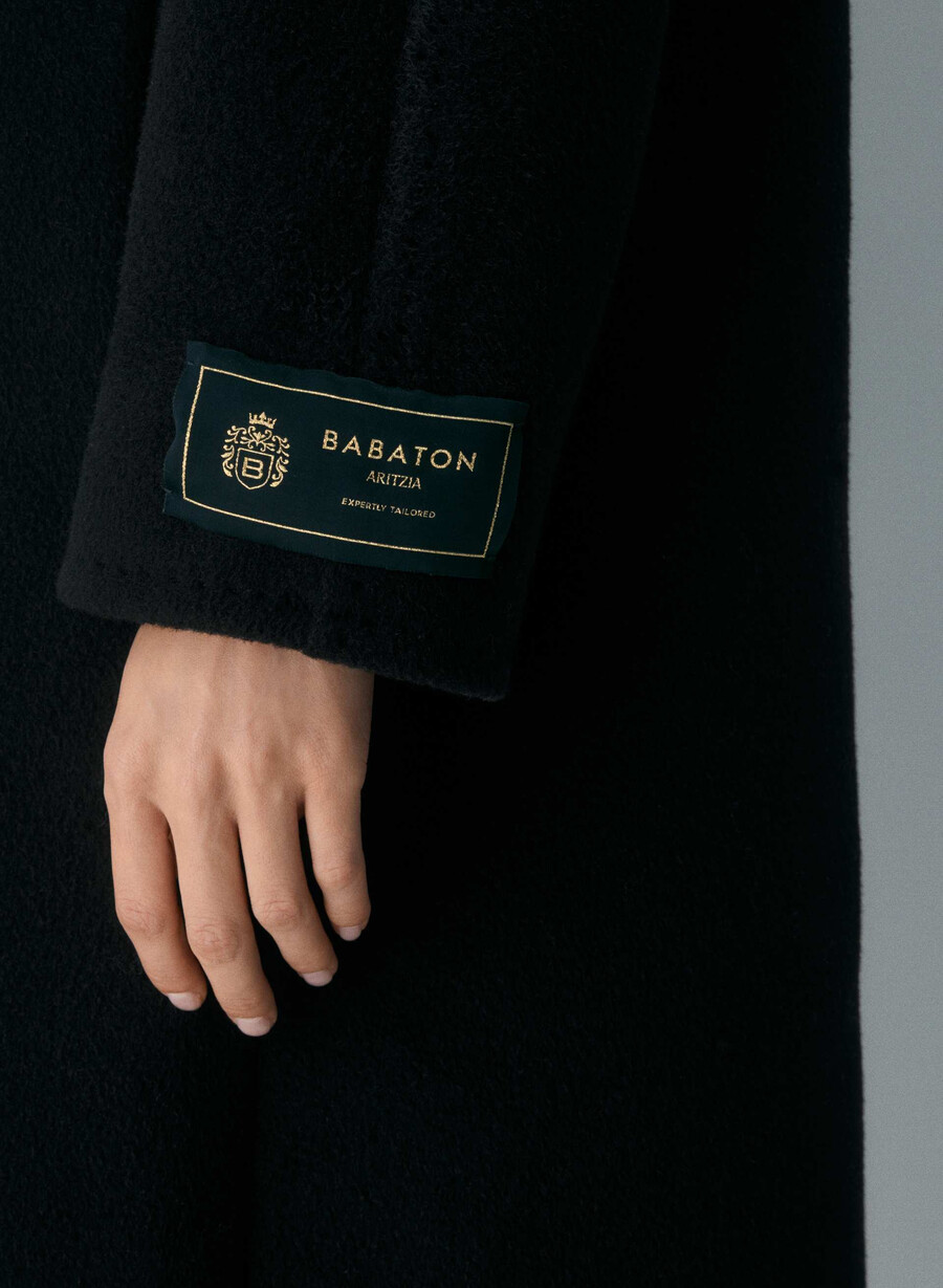 the slouch coat new - recamel wool black