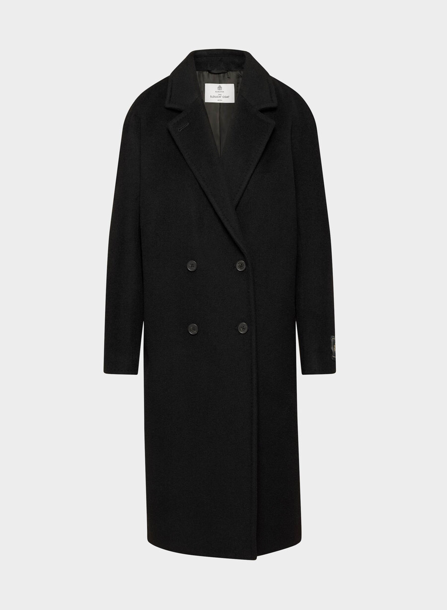 the slouch coat new - recamel wool black