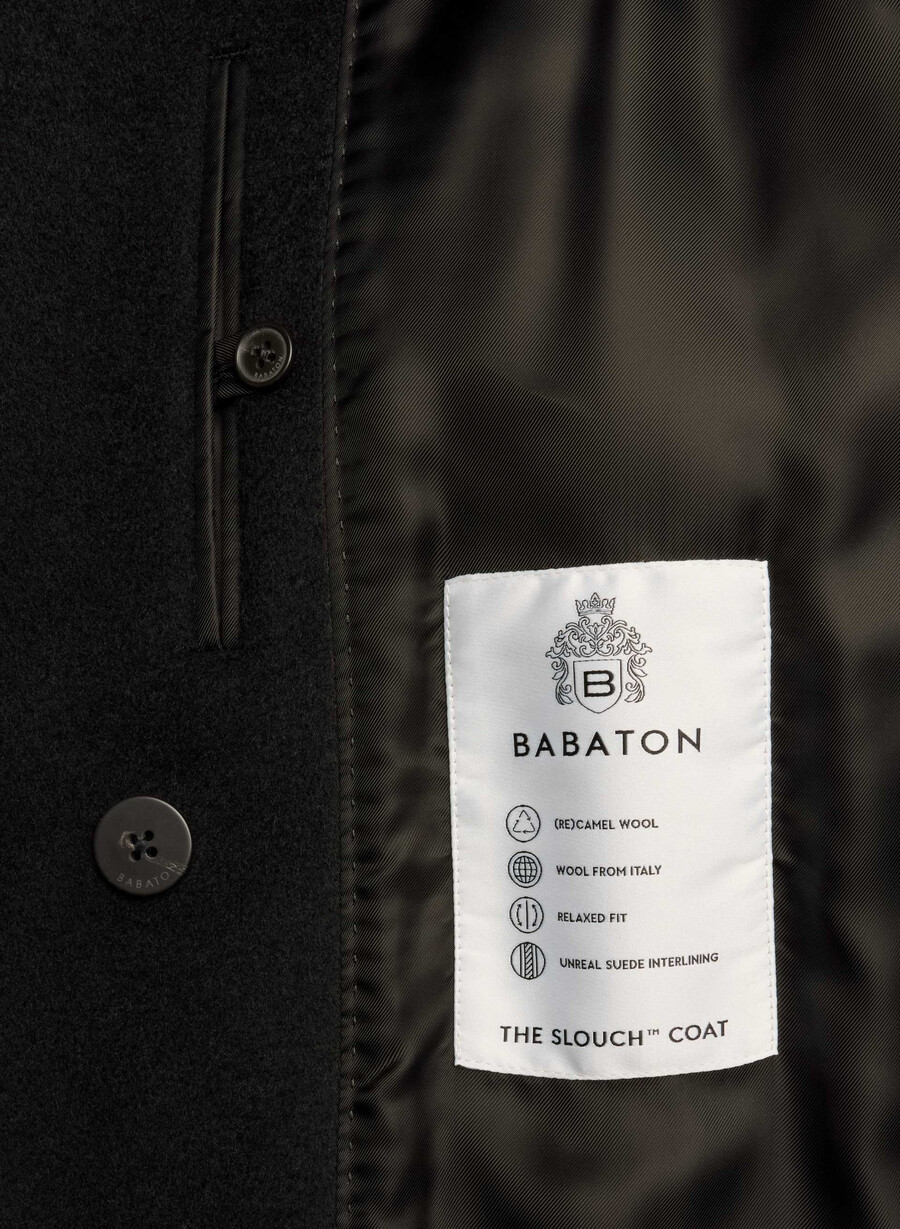 the slouch coat new - recamel wool black