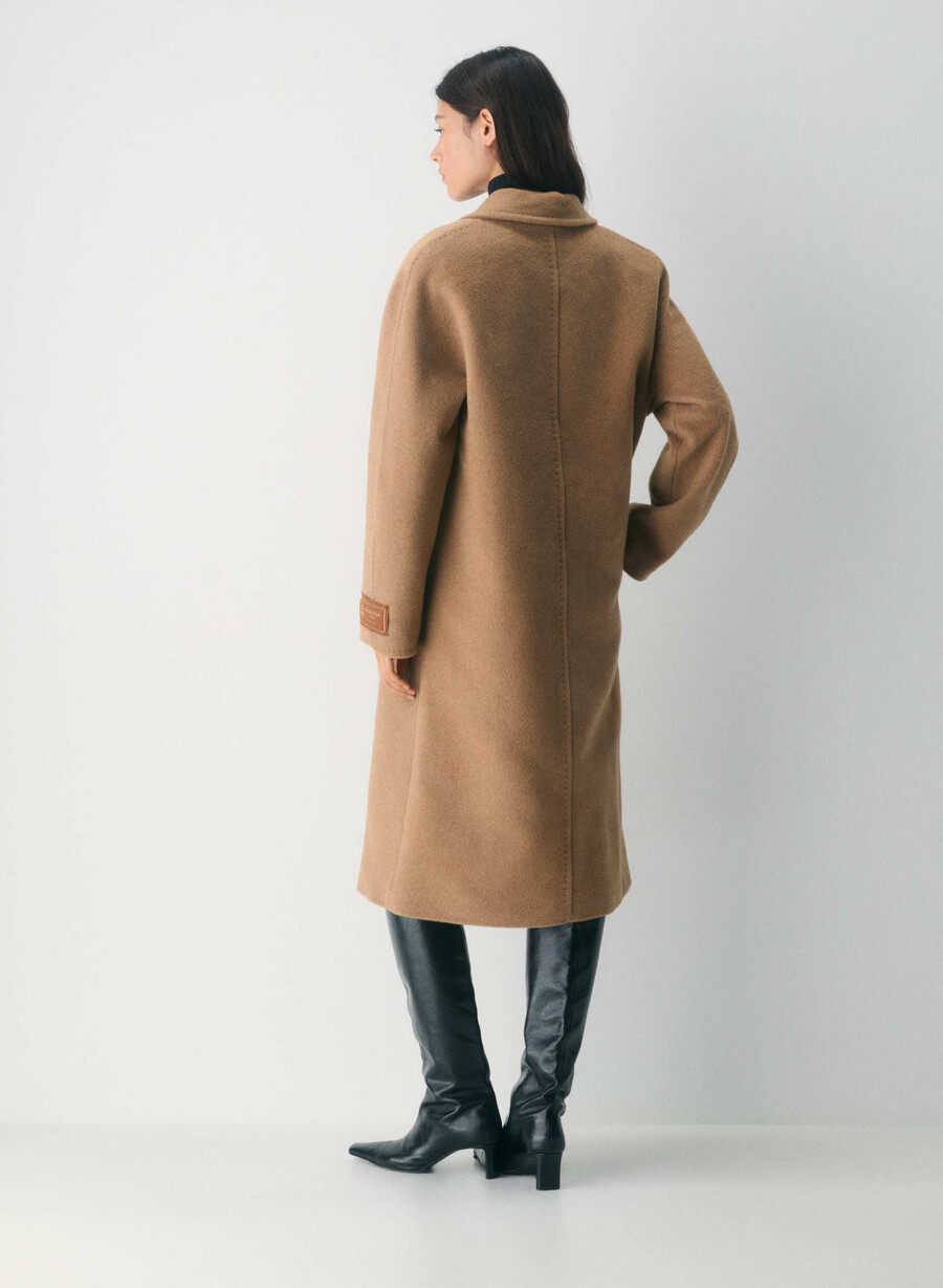 the slouch coat new - recamel wool cocoa sand
