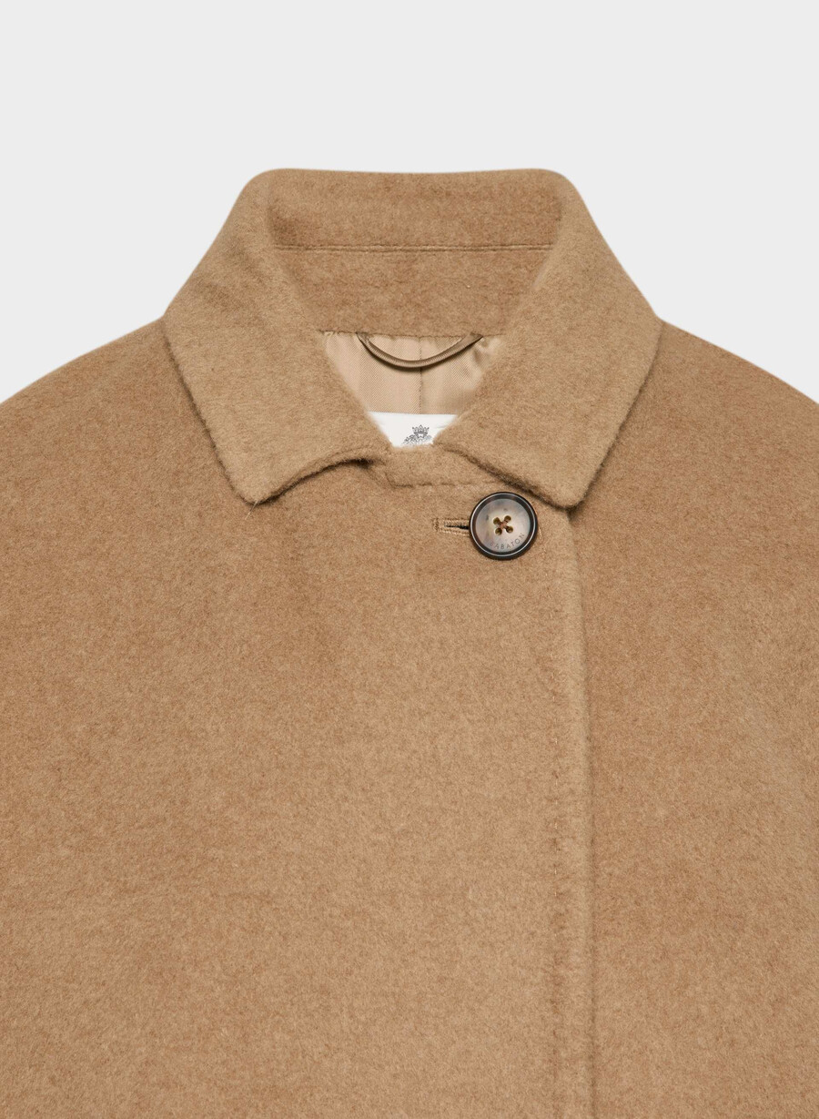 the slouch coat new - recamel wool cocoa sand