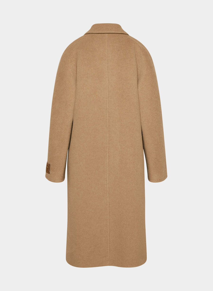 the slouch coat new - recamel wool cocoa sand