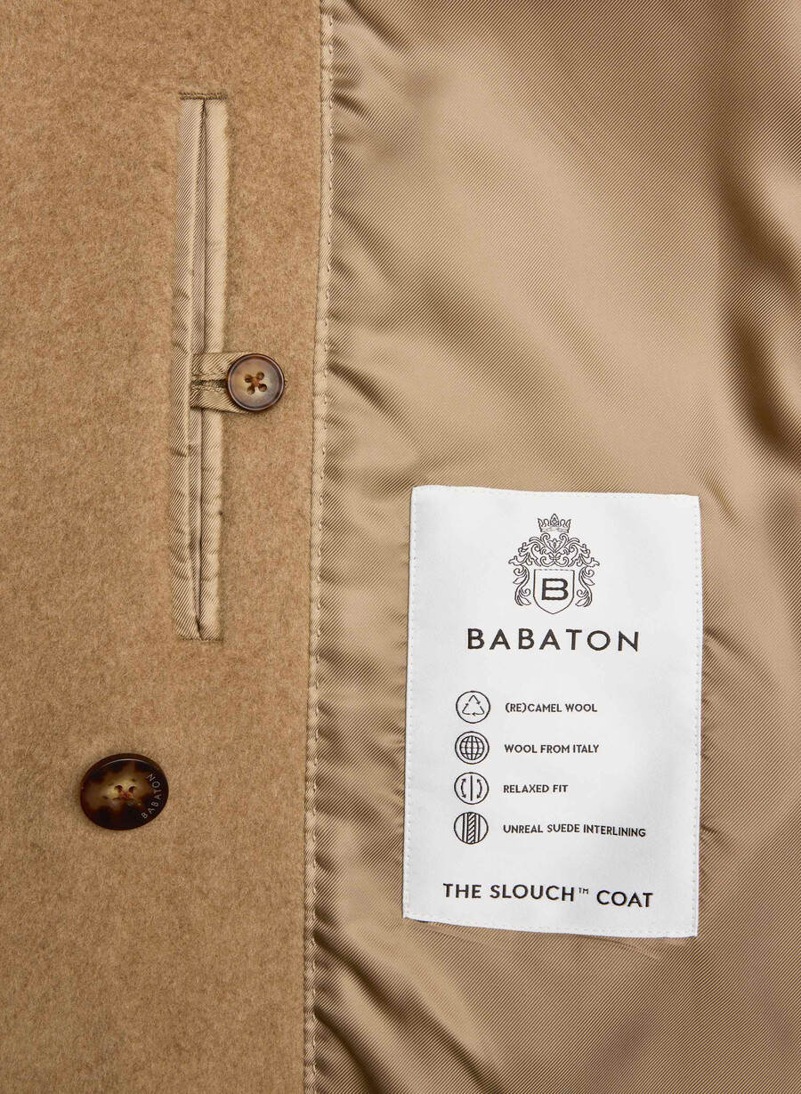the slouch coat new - recamel wool cocoa sand