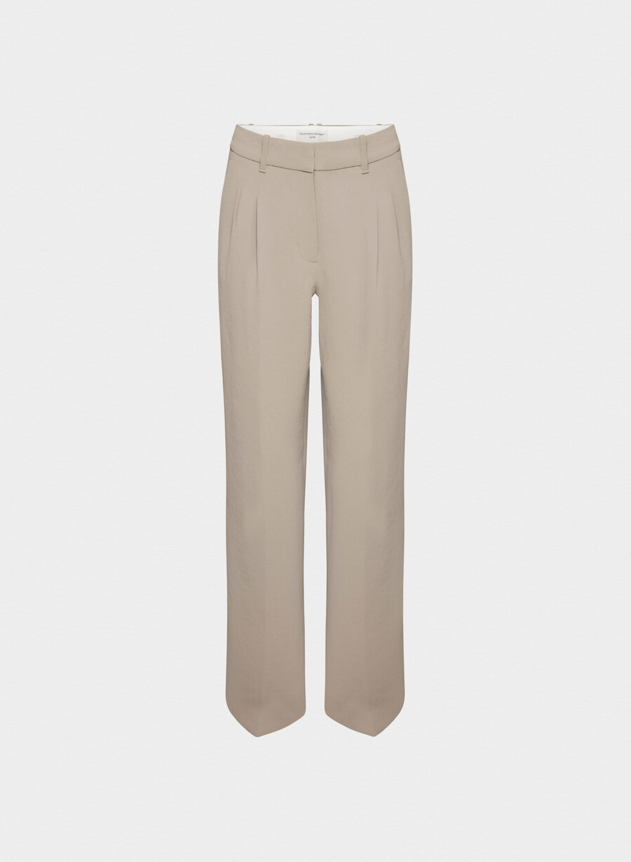 the effortless pant lo-rise - crepette nomad taupe