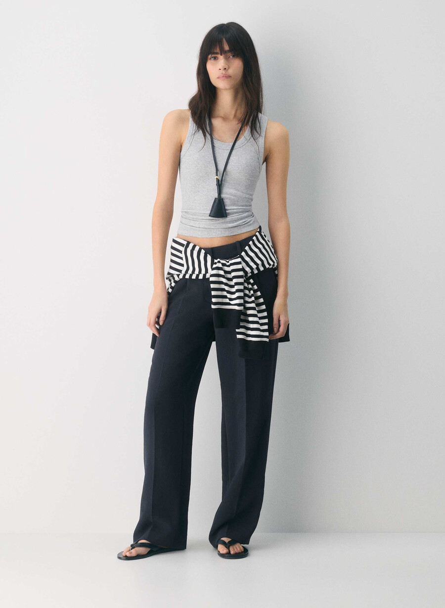 the effortless pant lo-rise - crepette dark night navy