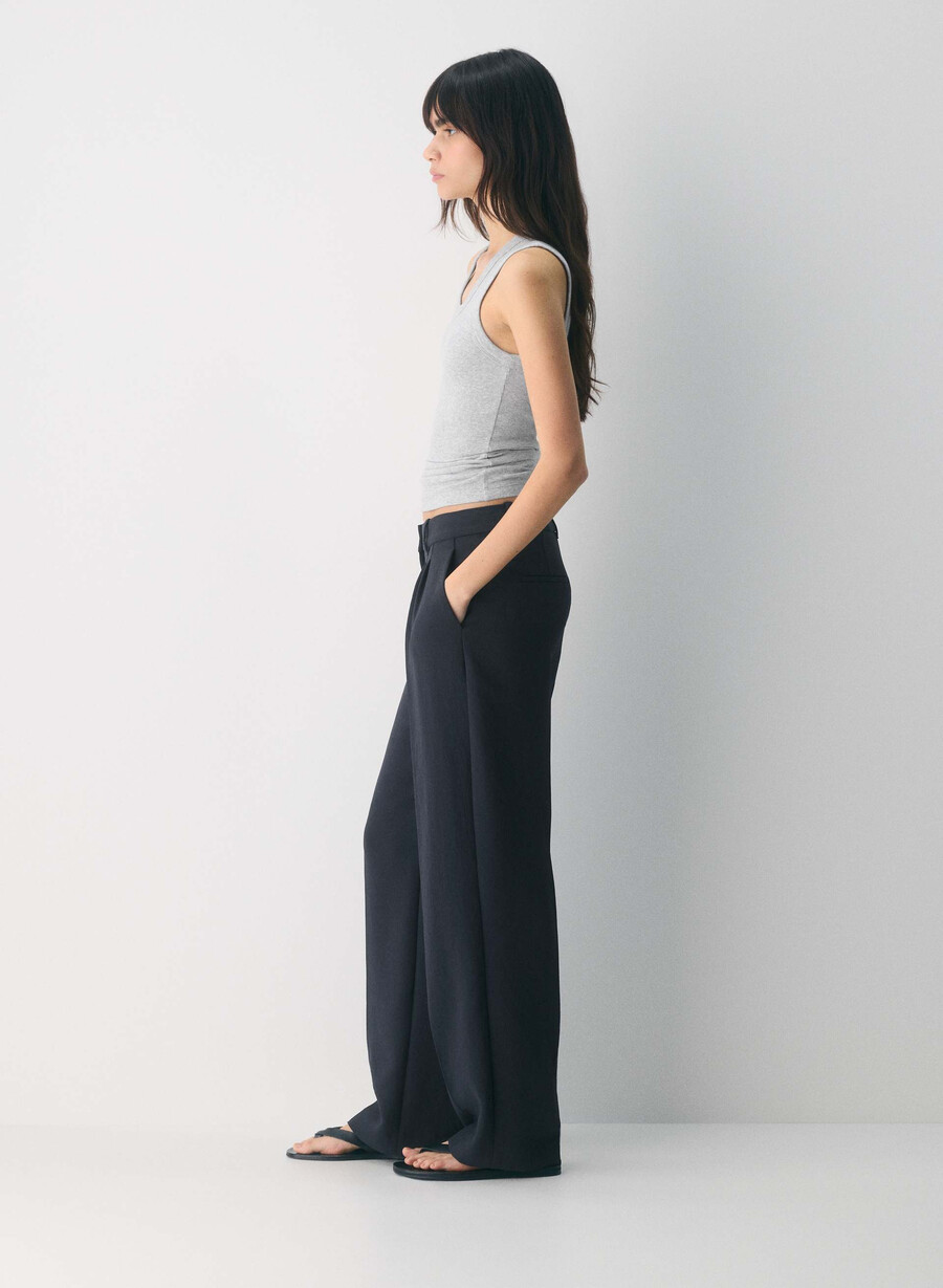 the effortless pant lo-rise - crepette dark night navy